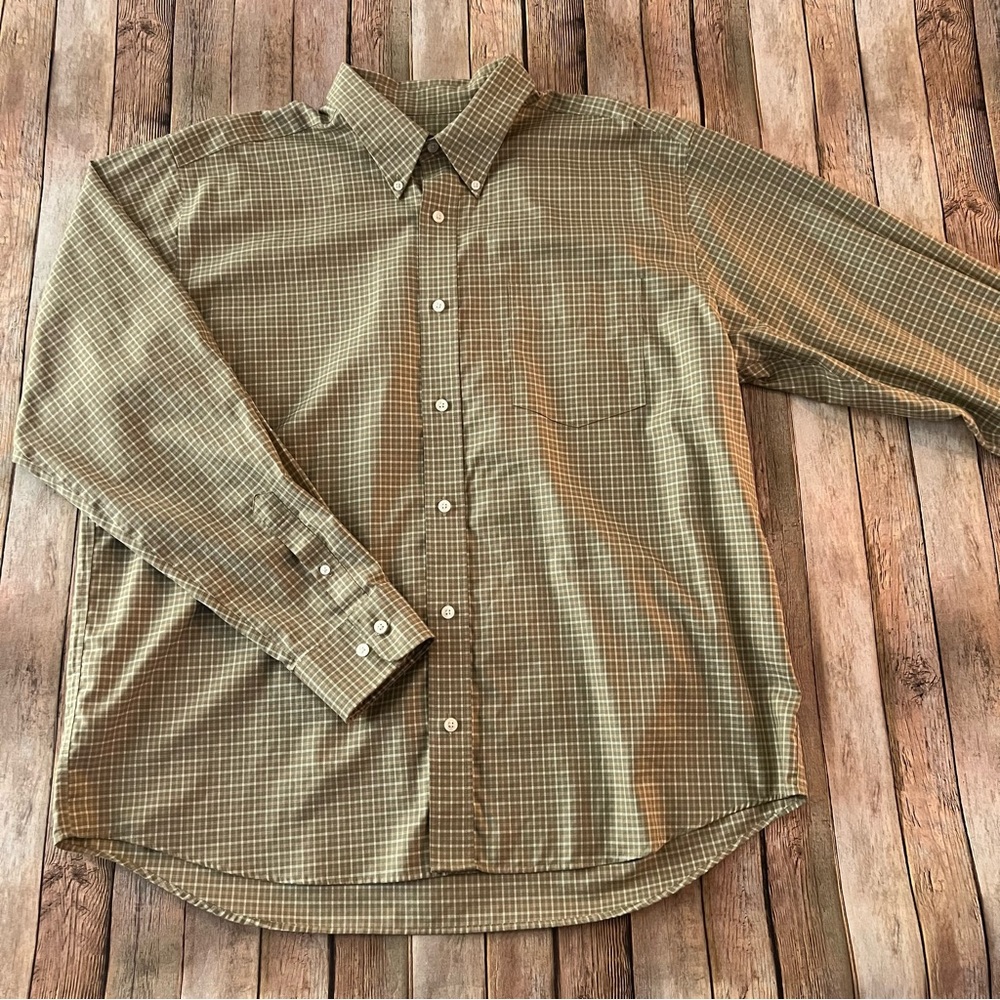 Eddie Bauer men’s long sleeve plaid relaxed fit button down shirt | size XL